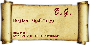 Bojtor György névjegykártya